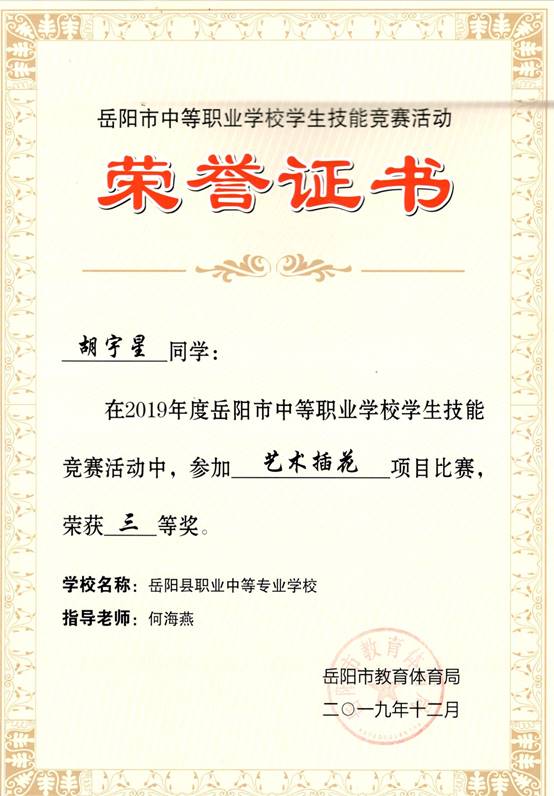 2019年岳阳市-胡宇星-技能竞赛-艺术插花项目三等奖.jpg